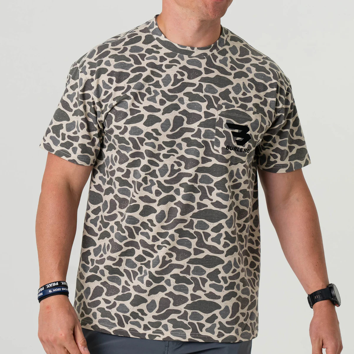 Burlebo SS - Classic Deer Camo - Flying B Pocket Tee