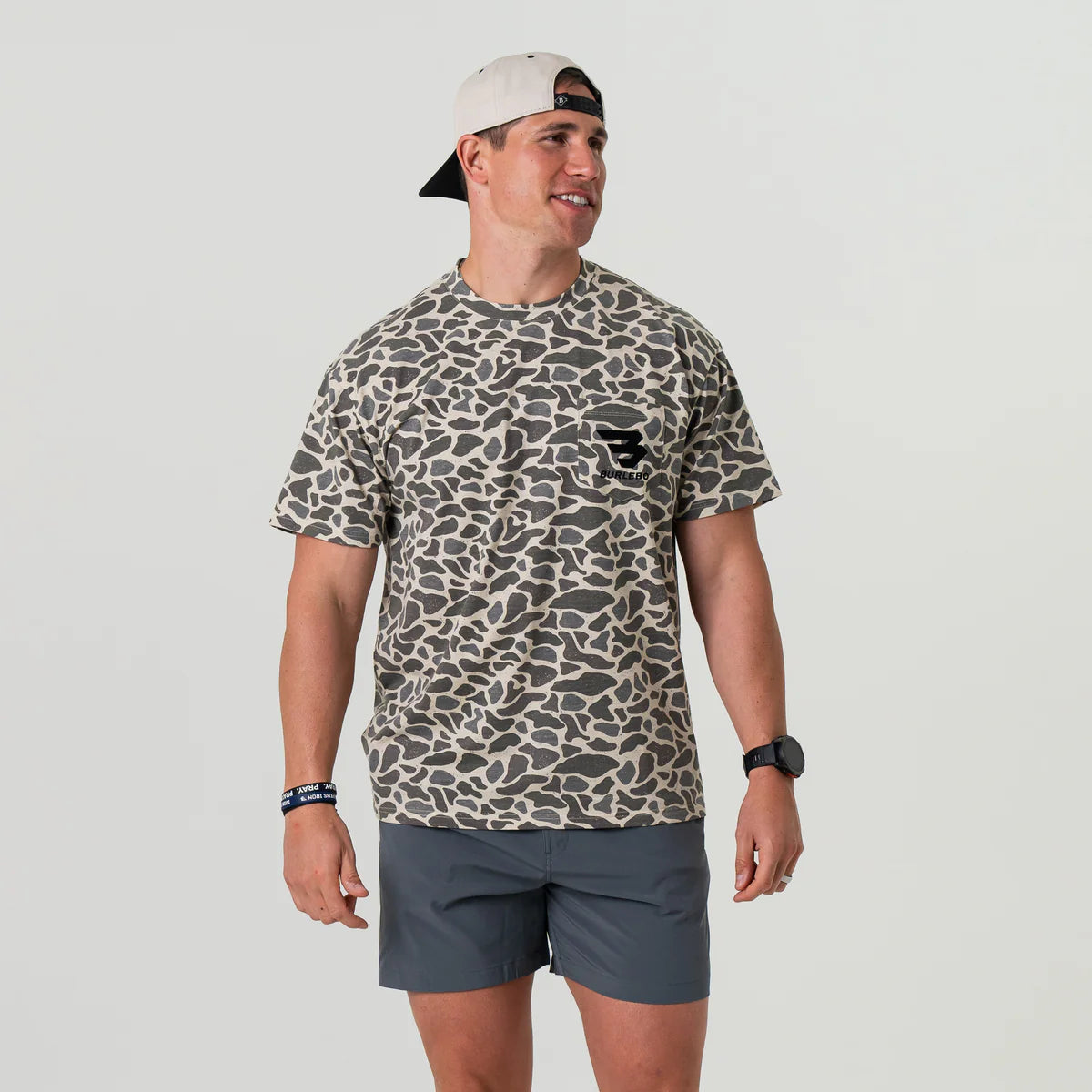 Burlebo SS - Classic Deer Camo - Flying B Pocket Tee