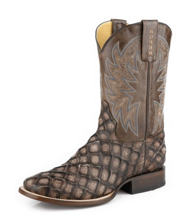 Roper Men's River Pirarucu Leather Western Boots