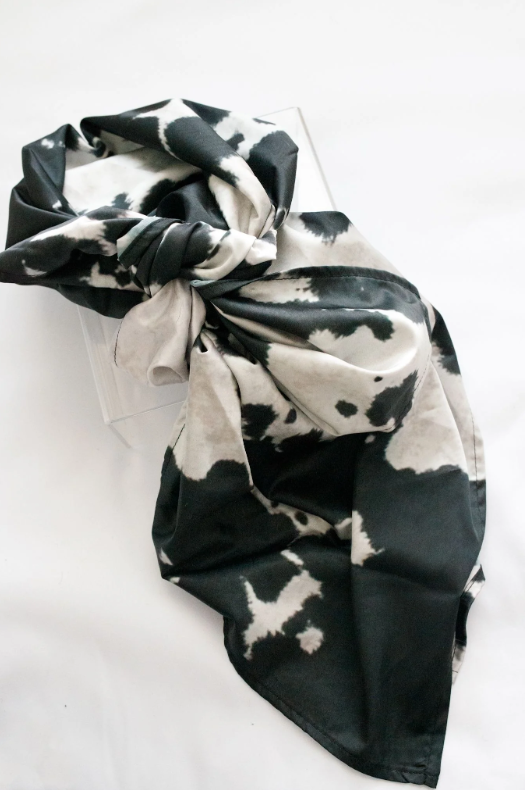 Black Cow Print Wild Rag