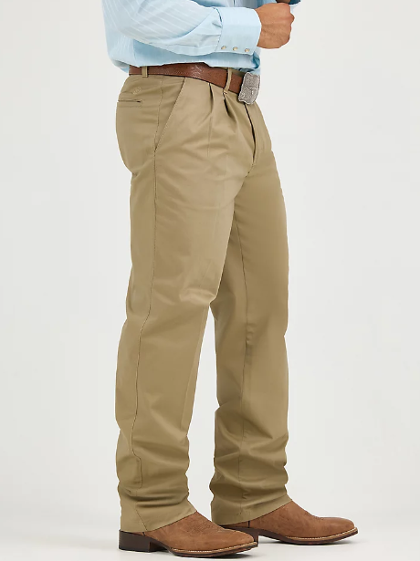 Men's Wrangler Casuals® Pleated Front Relaxed Fit Pants Khaki