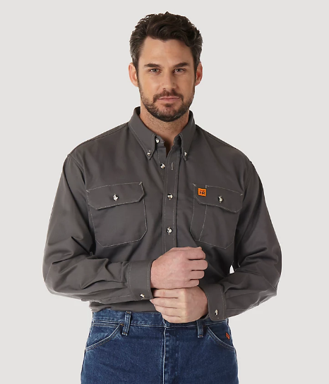 Wrangler® FR Flame-Resistant Riggs Work Shirt Slate Grey