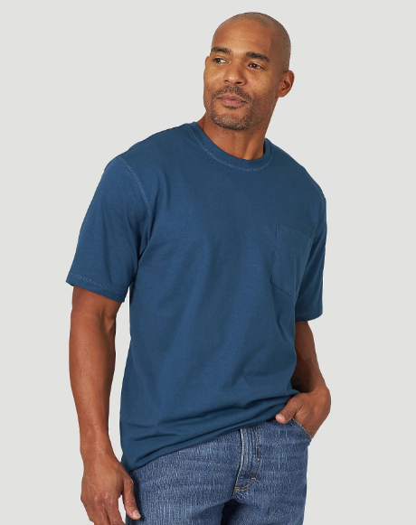 Wrangler® Workwear Short Sleeve Pocket T-Shirt Oxford Blue