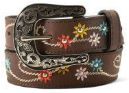 Ariat Girl's Embroidered Flowers Western Belt