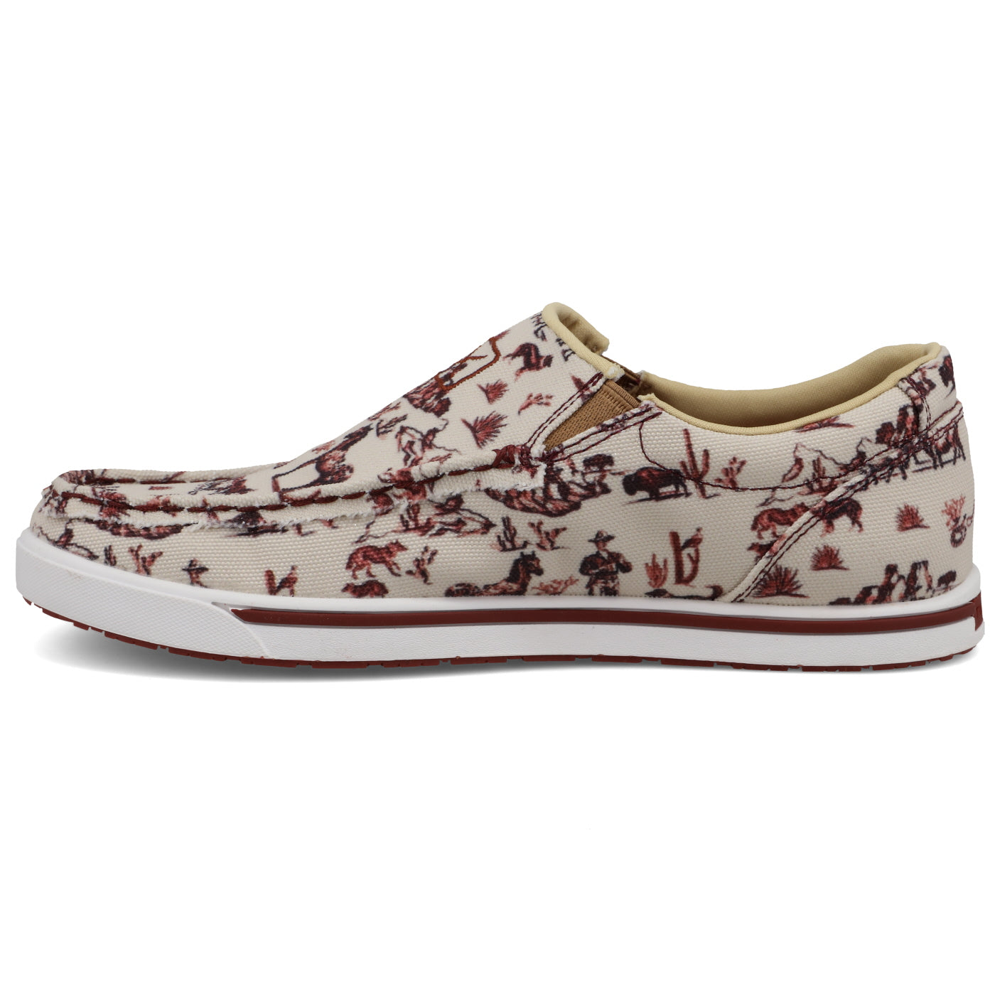 Twisted X Slip-On Kicks - Maroon & Ivory