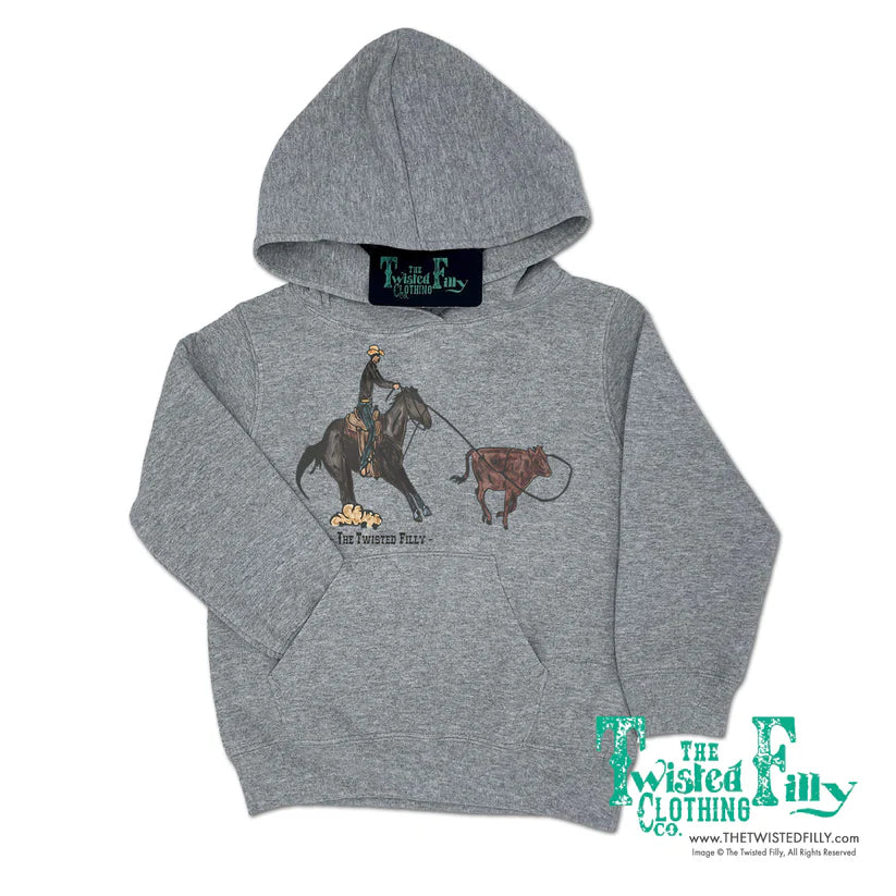 End Of The Line Calf Roper Youth Hoodie