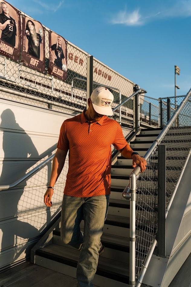 Performance Polo - Vintage Helmets - Orange