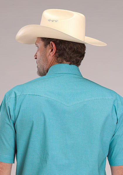 Roper Men’s Amarillo Turquoise Stretch Short Sleeve Shirt