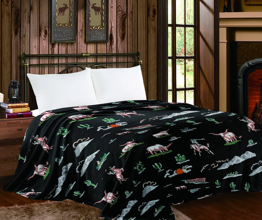 Black Wild West Alona Blanket - King Size