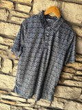 Panhandle Slim Men's Armadillo Print Short Sleeve Snap Polo