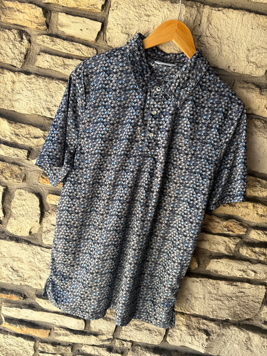 Panhandle Slim Men's Armadillo Print Short Sleeve Snap Polo