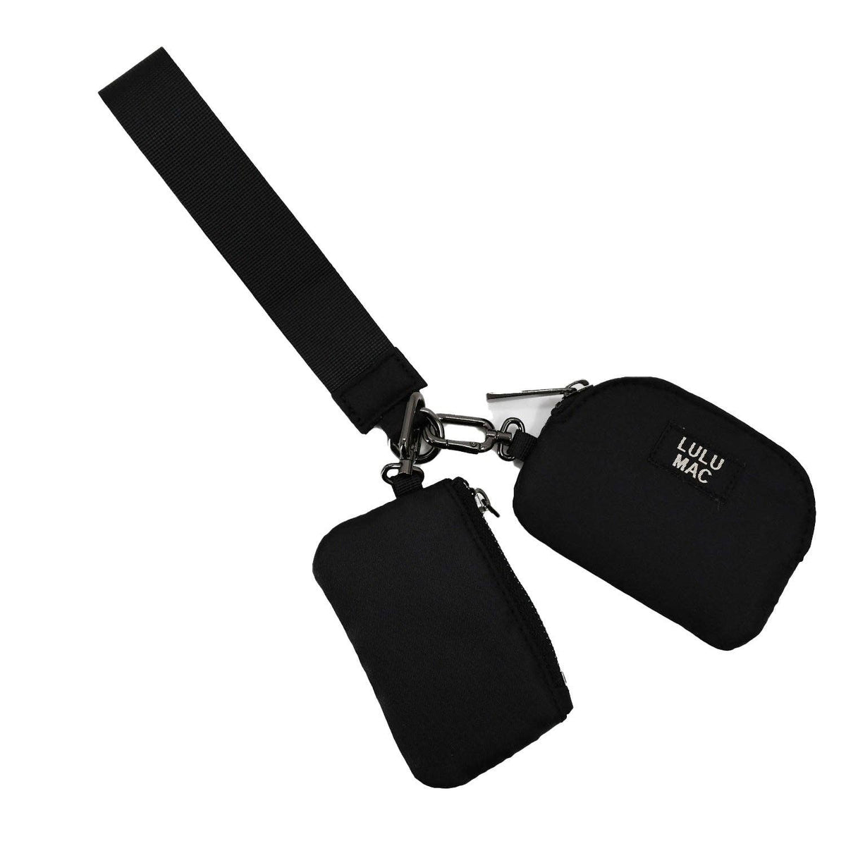 LULU MAC BLACK DOUBLE POUCH WRISTLET