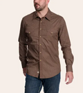 Rock & Roll Denim Men's Brown Mini Aztec Print Long Sleeve Pearl Snap Western Shirt