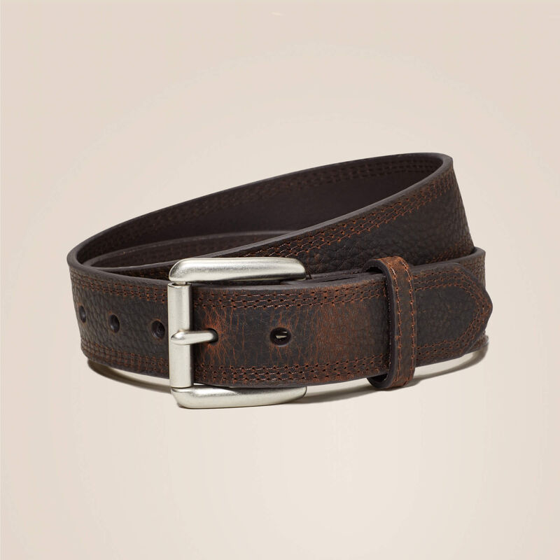 Ariat Men's Rowdy Brown Triple Stitch Basic Western Belt