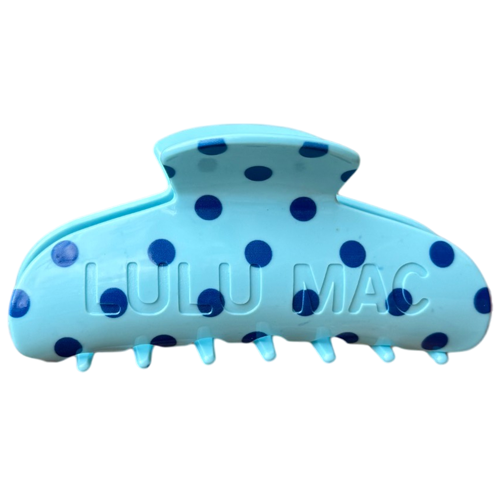 LULU MAC HAIR CLIP- BLUE & NAVY DOT