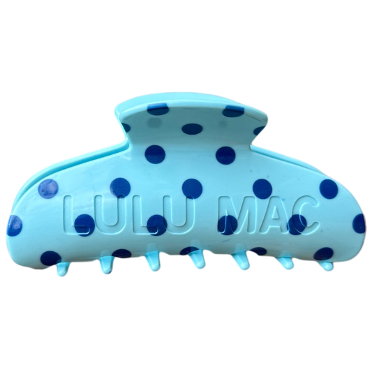 LULU MAC HAIR CLIP- BLUE & NAVY DOT