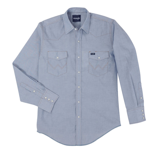 Wrangler Men's Western Chambray Long Sleeve Workshirt
