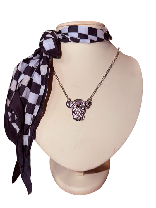 Aztec Steer Head Necklace
