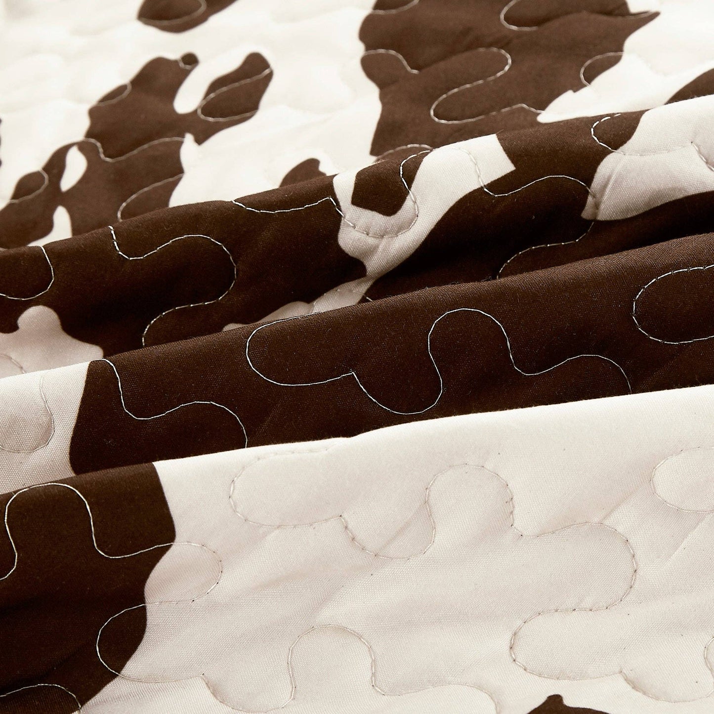 Rustic Cowhide Brown Bedspread Quilt - 3 Piece Set