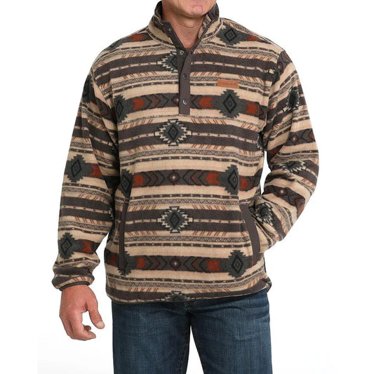 Cinch Men's Brown Polar Fleece Pullover
