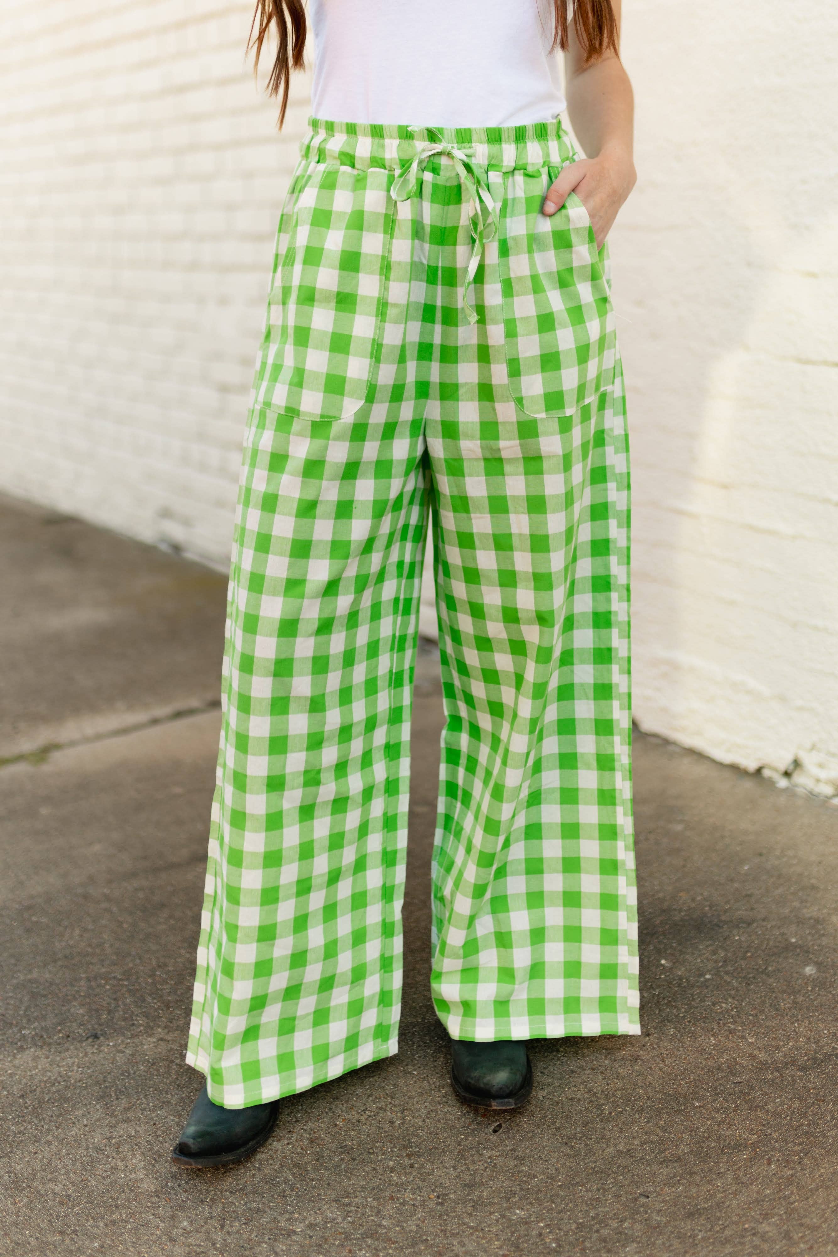 Neon Wrangler Gingham Pants