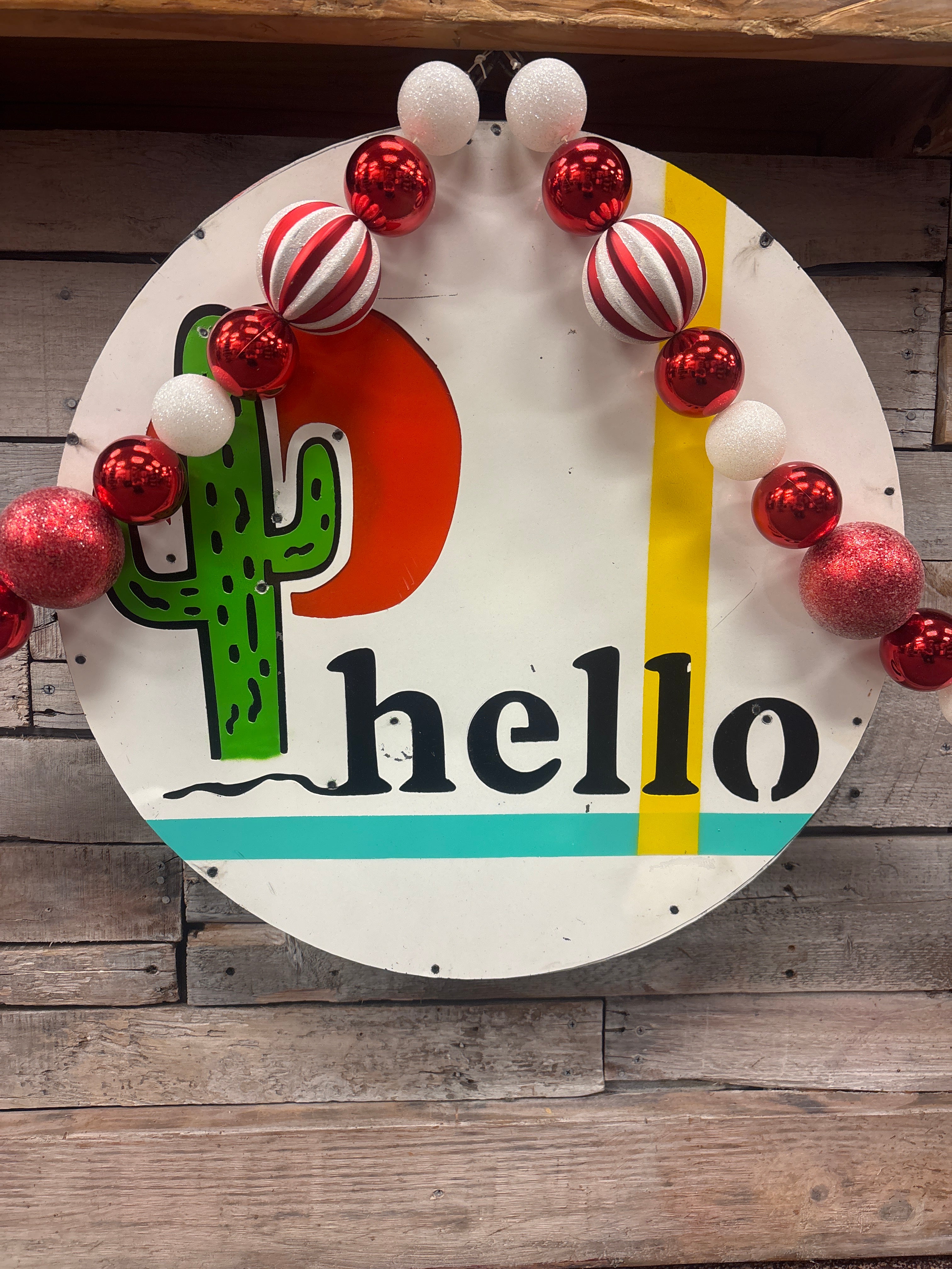 Hello Metal Art Sign