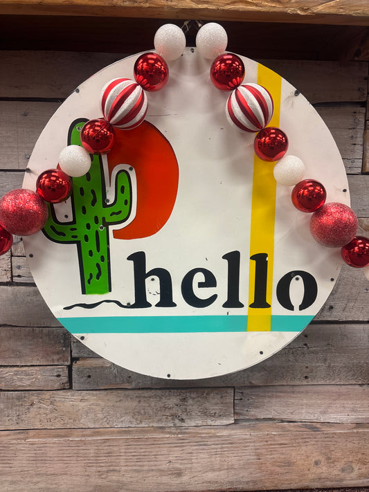 Hello Metal Art Sign
