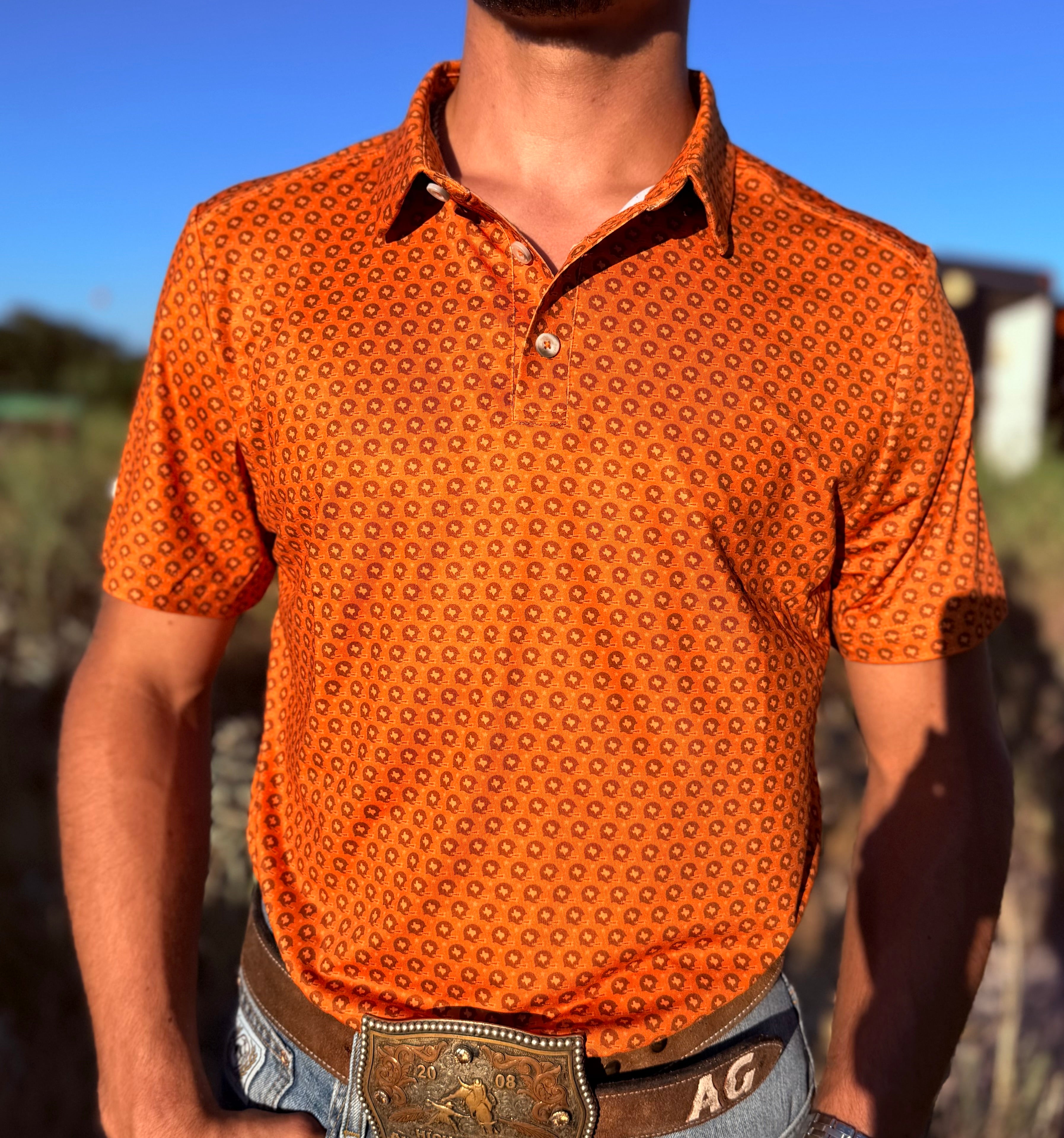 Performance Polo - Vintage Helmets - Orange