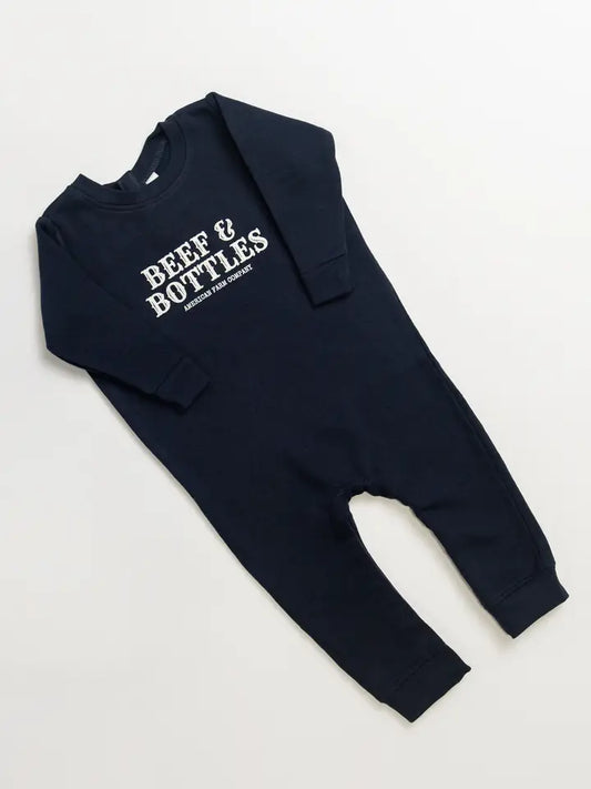 Western 'Beef & Bottles' Baby Fleece Onesie