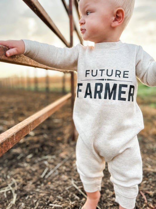 Western 'Future Farmer' Baby Fleece Onesie