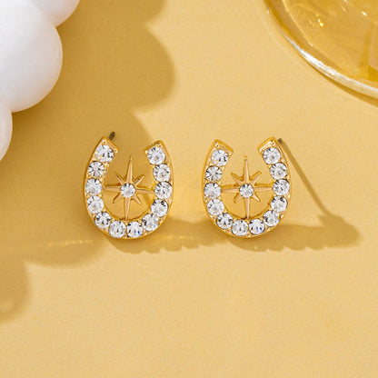 Horseshoe Star Stud Earrings