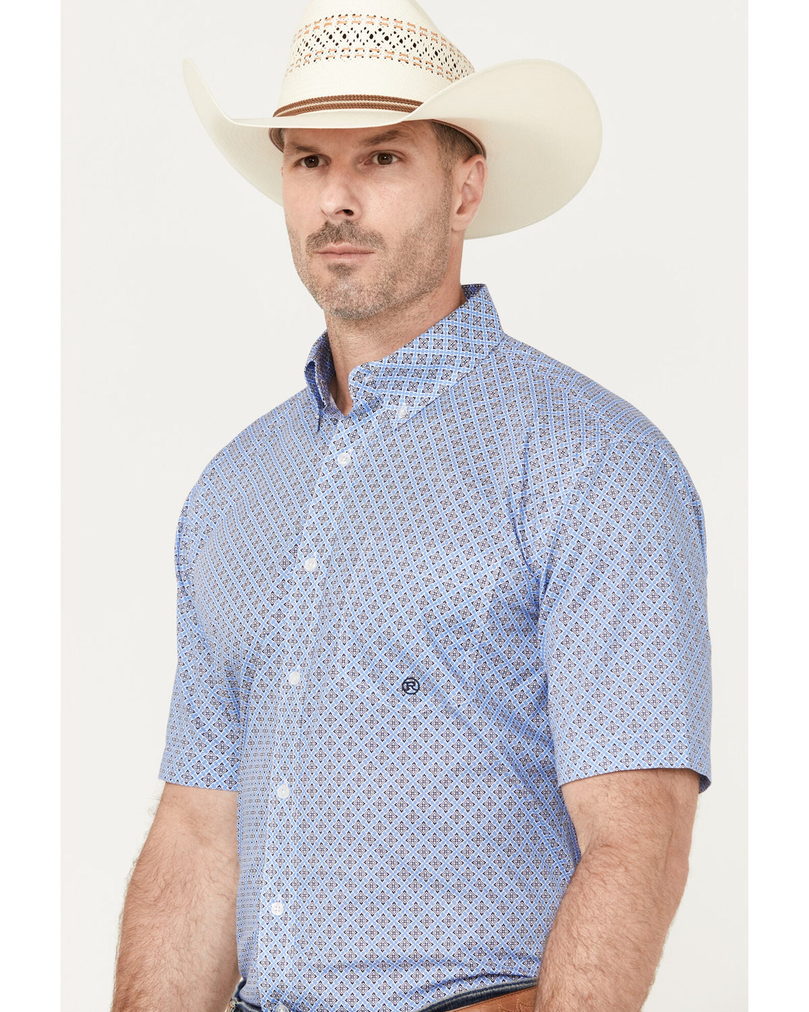 Roper Men’s Short Sleeve Thistle Foulard Western Shirt