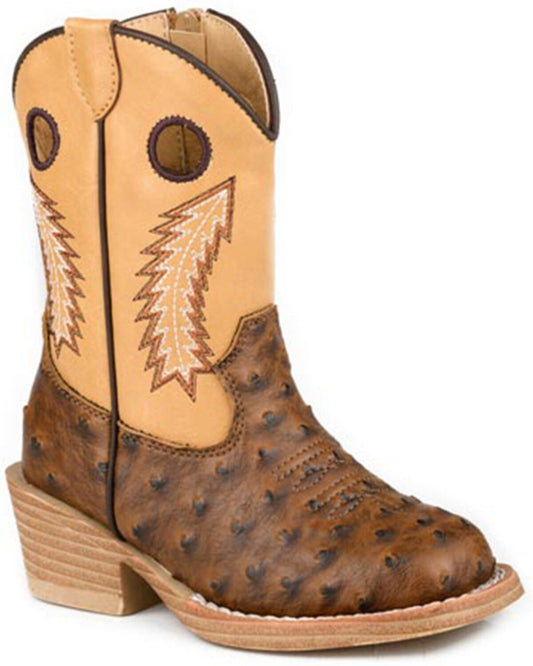 Roper Toddler Boys' Walker Bumps Western Boots - Broad Square Toe
