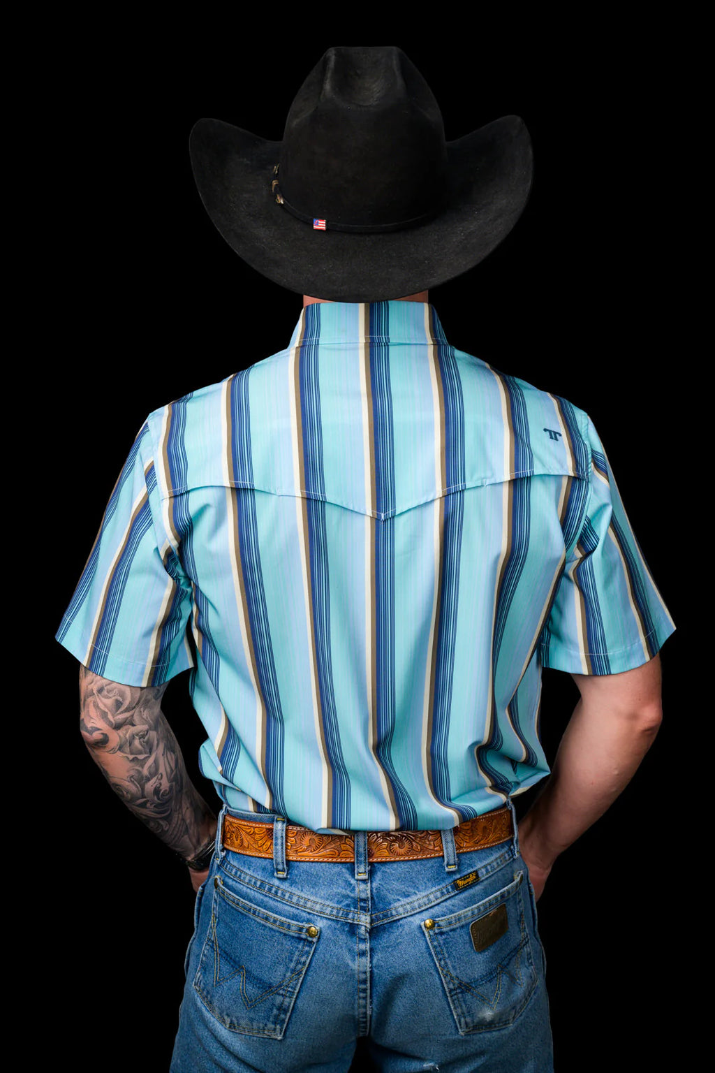 The Tristan in Blue - Short Sleeve Snap