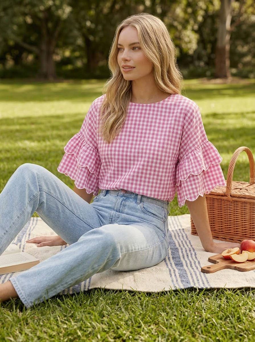 Paisley Gingham Top
