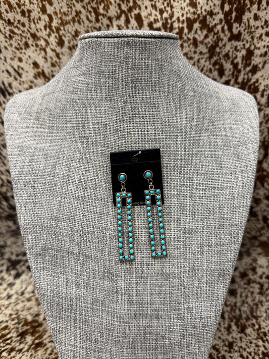 Rectangle Turquoise Earrings