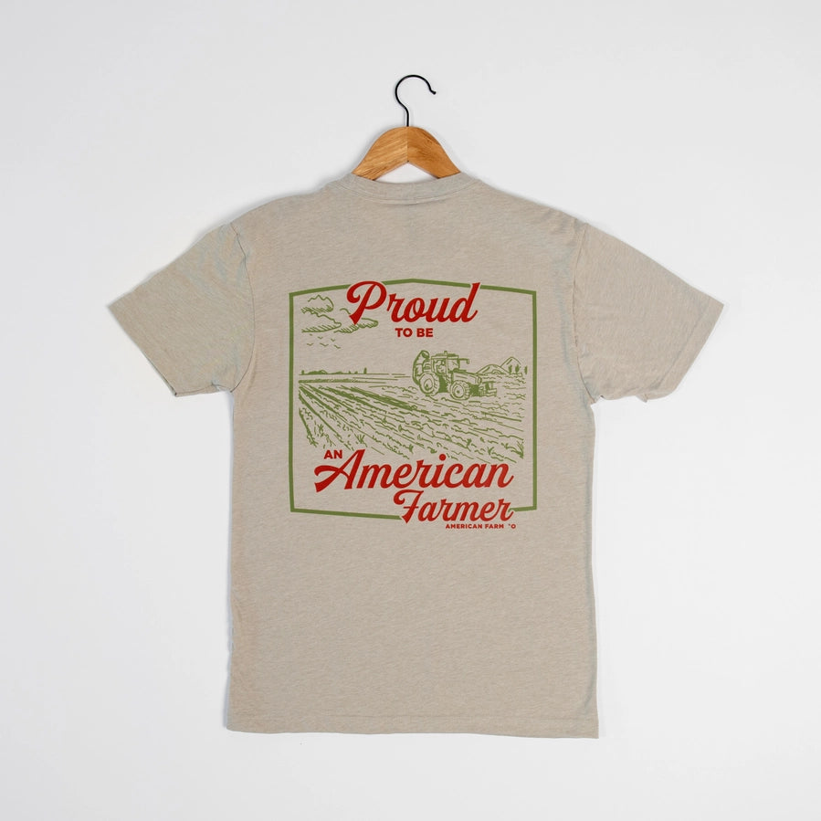 Western 'Proud American Farmer' Stone Graphic Tee