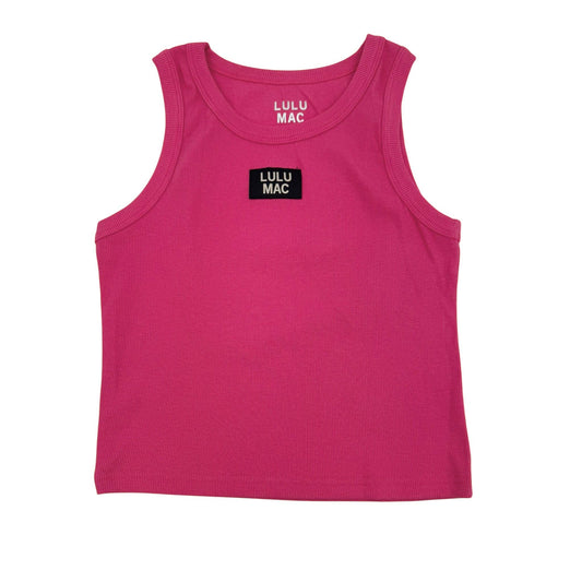LULU MAC HOT PINK BLACK PATCH TANK