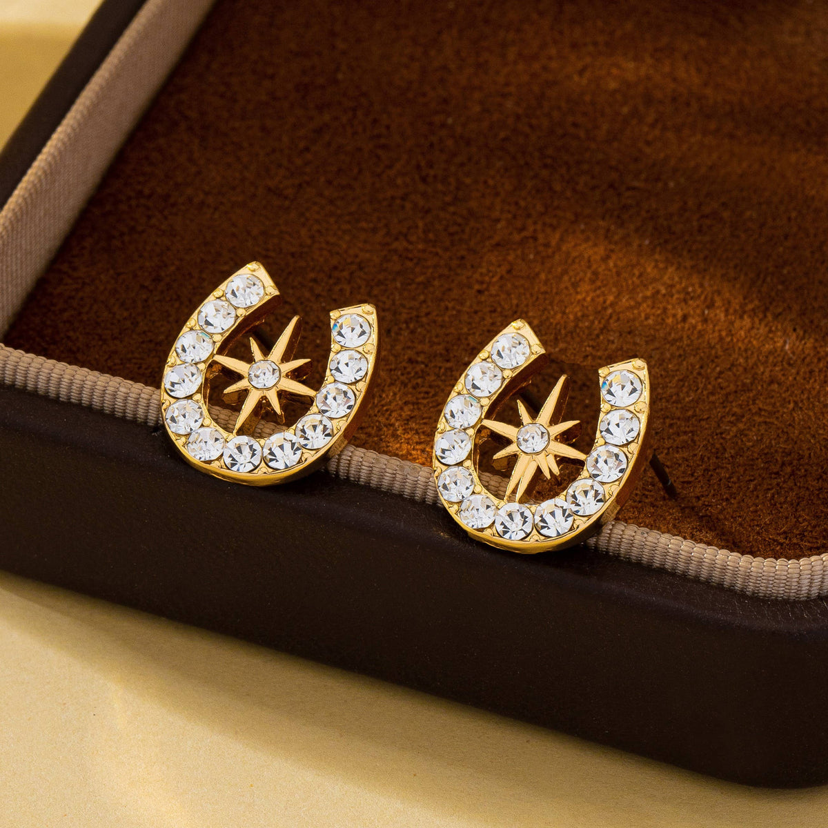 Horseshoe Star Stud Earrings