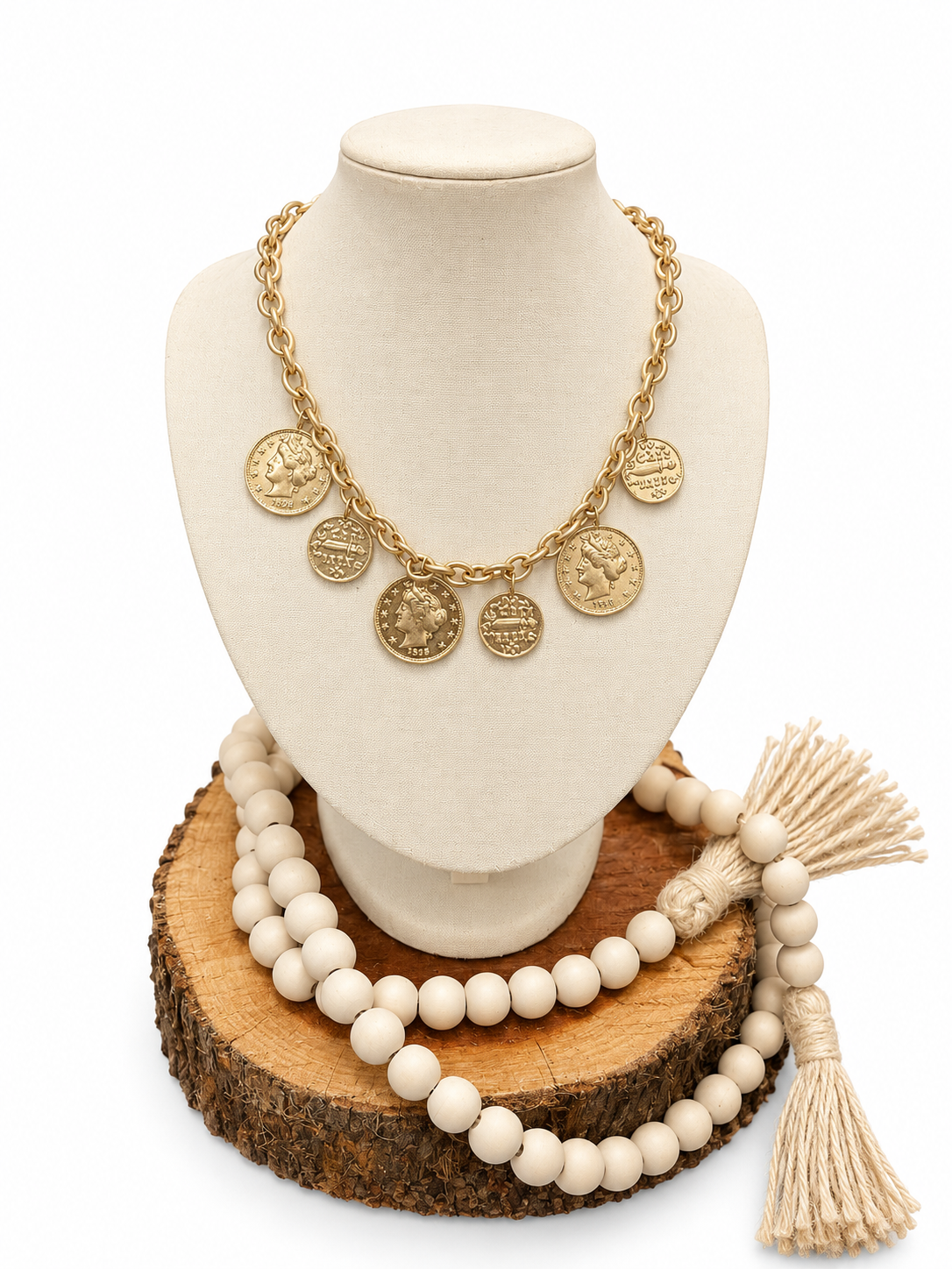Gold Coin Charm Necklace