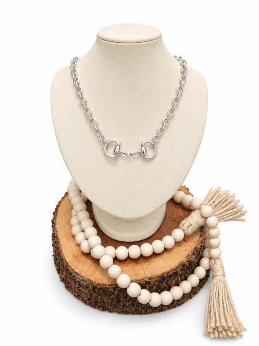 Silver Horsebit Necklace