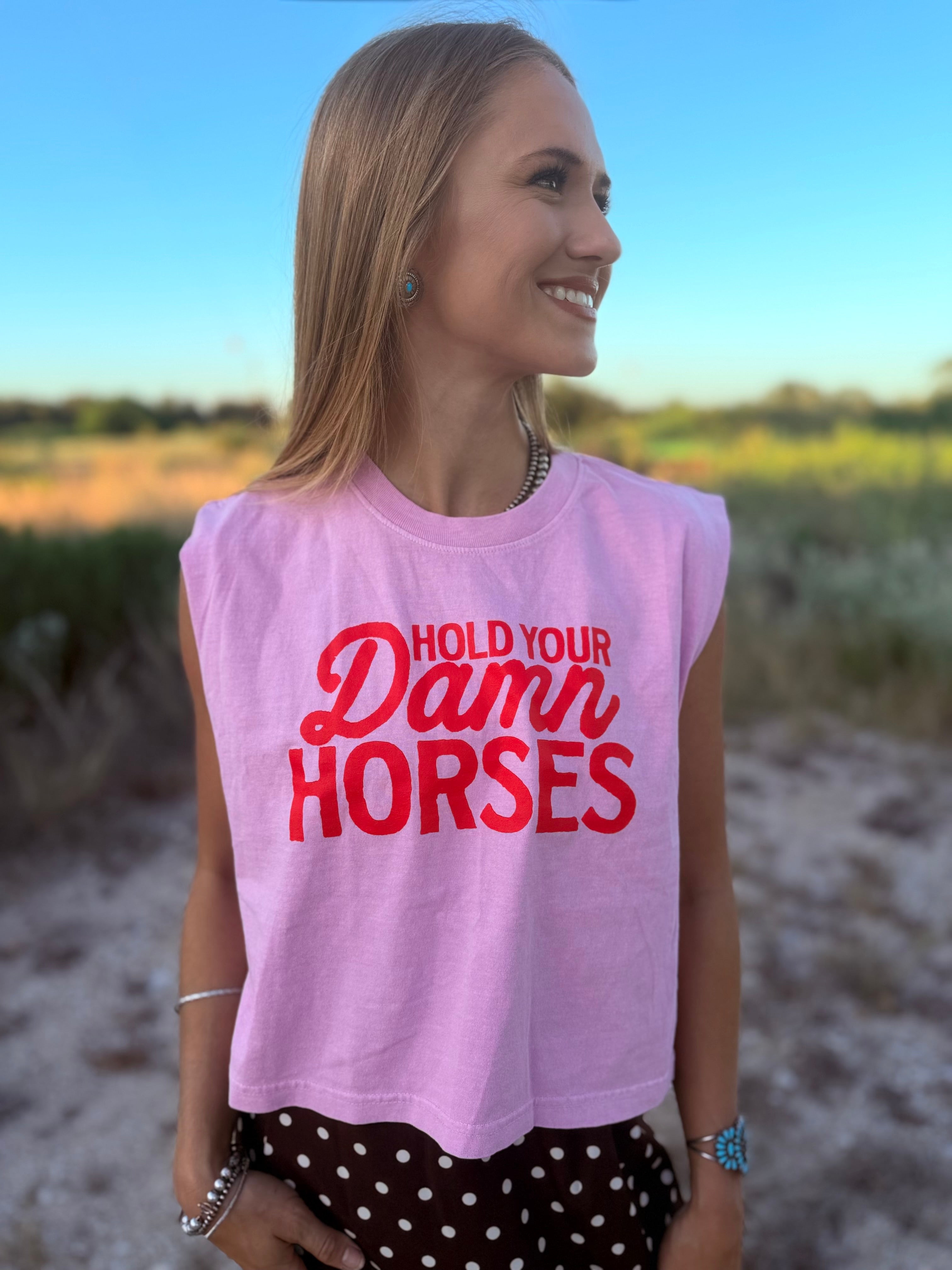 Hold your Damn Horses Boxy Tank