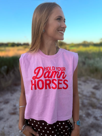 Hold your Damn Horses Boxy Tank