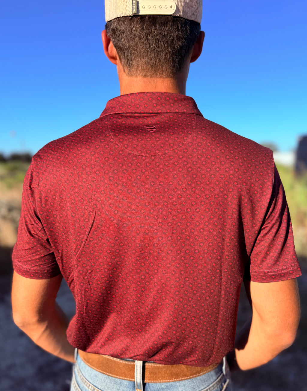 Performance Polo - Vintage Helmets - Maroon