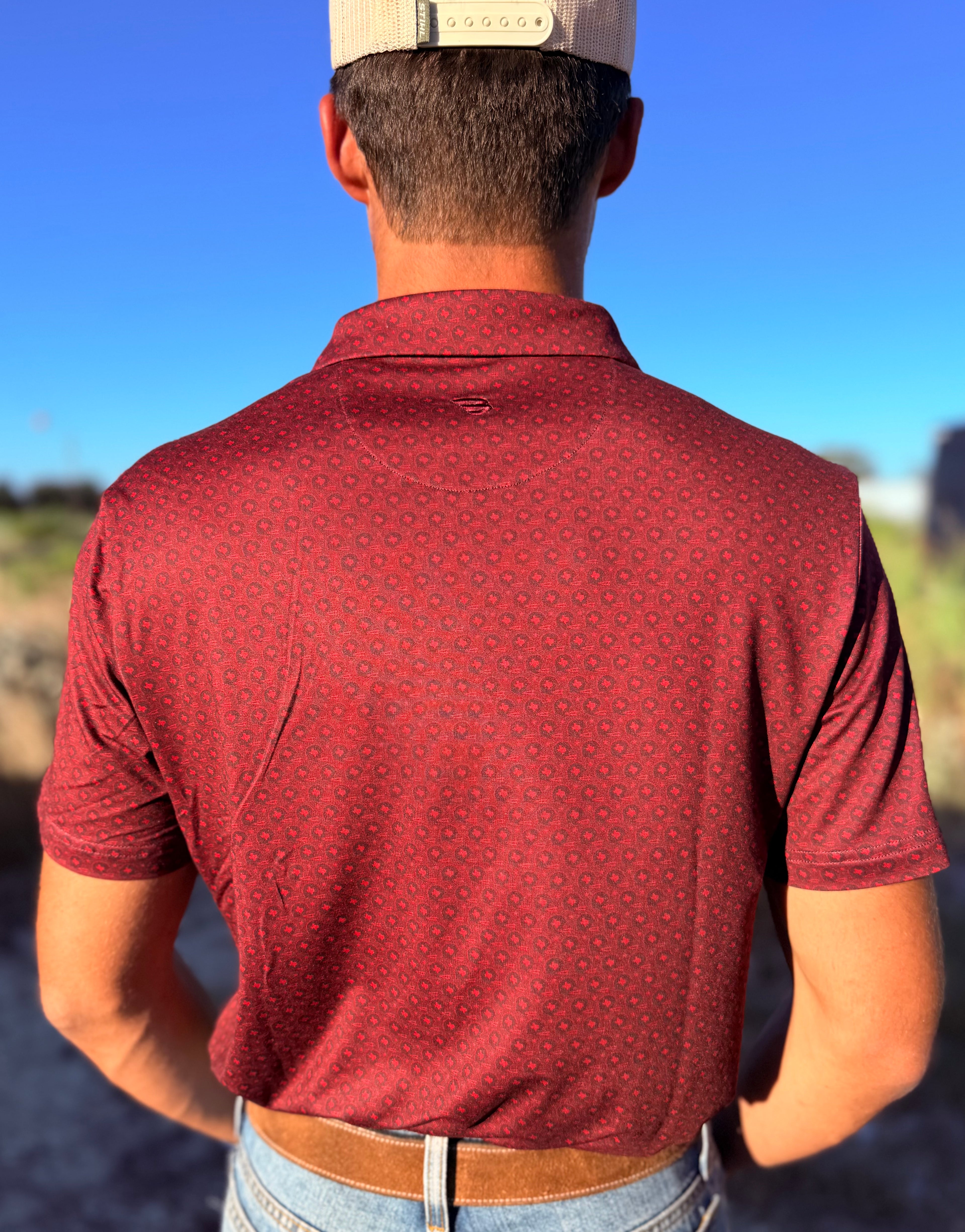 Performance Polo - Vintage Helmets - Maroon