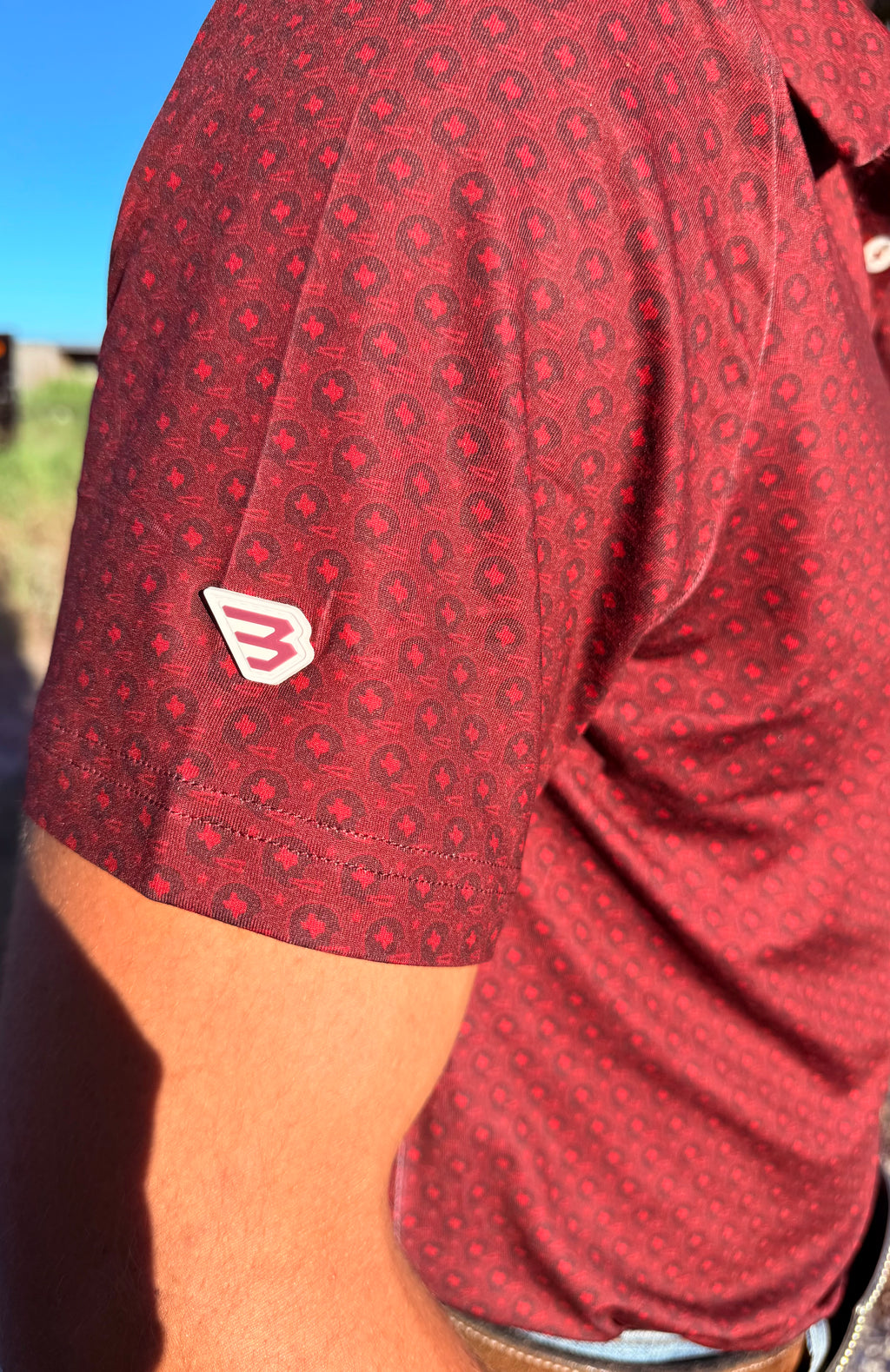 Performance Polo - Vintage Helmets - Maroon