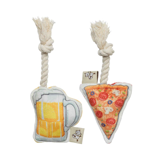 Mini Dog Toy Set | Pizza & Beer