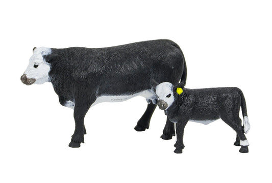 Black Baldy Cow Calf Pair Toy