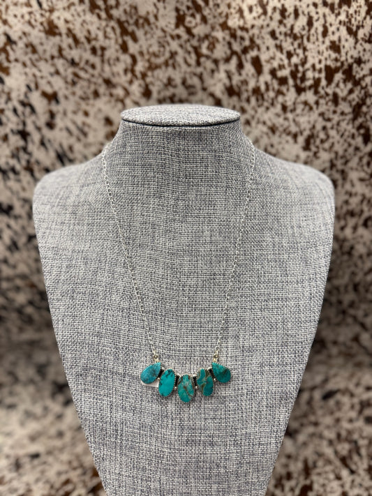 Hada Sterling Silver Red River Turquoise Necklace