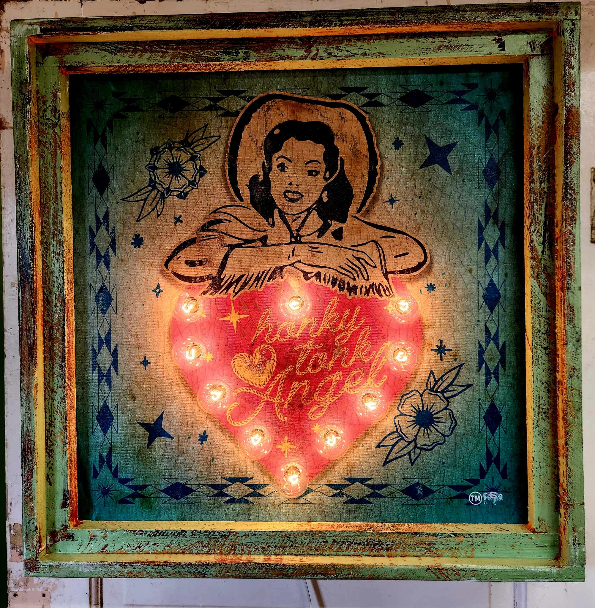 Light Up Honky Tonk Angel Sign